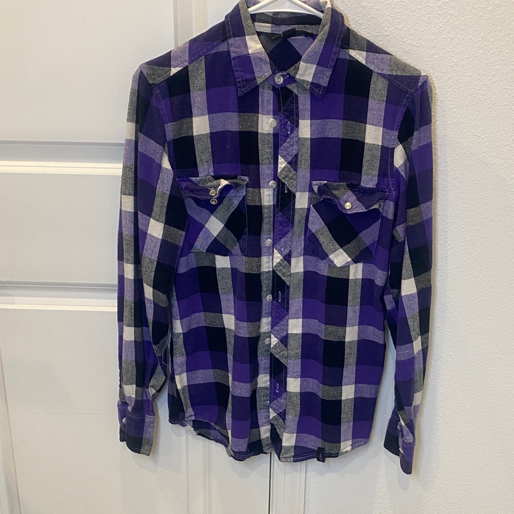 Vibrant Purple Plaid Men's Casual Shirt